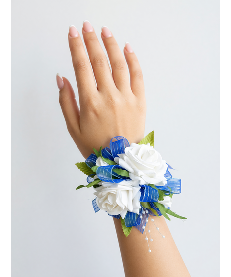 White Rose Wrist Corsage (Silk)