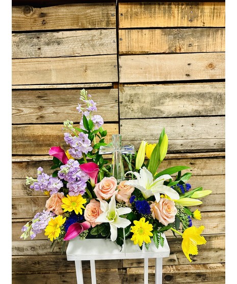 Crystal Cross Bouquet  - Spring Mix 