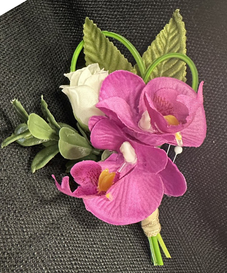 Purple Dendrobium Boutonnière (Silk)