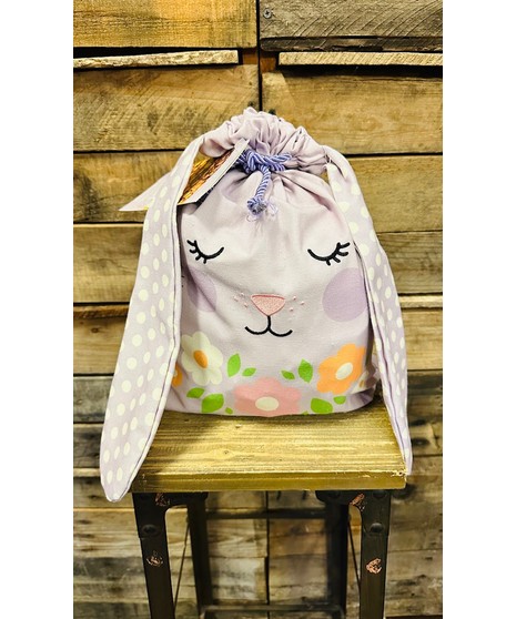 easter bunny bag with gourmet treats and balloons