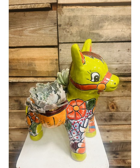 Talavera Donkey Planter Split Back
