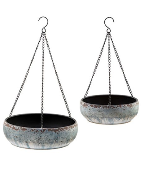 Hanging Metal Dish Garden Container